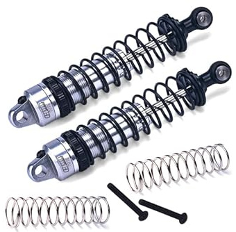 Aluminum 7075 Rear Adjustable Spring Damper 90mm For Tamiya 1:10 R/C 58719 BBX BB-01 Upgrade Parts - Silver