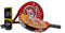 Pack 2 Palas de Padel Dunlop Fury (Naranja, Roja) + Bote de Pelotas Dunlop Padel Pro