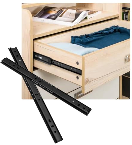 VIVIIHOO 2 pares de rieles para cajones para guías de suelo – Extractor de bolas para cajón con capacidad de carga de 45 kg, cajones extractores parciales para un fácil almacenamiento