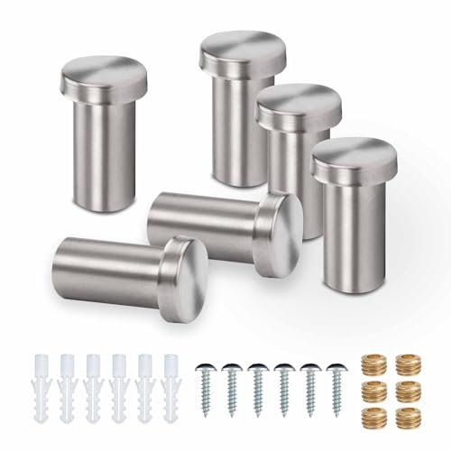 Rairsky 6 Pezzi Appendi Asciugamani Bagno da Muro, Ganci Accappatoio Bagno Rotondi in Acciaio Inox, Ganci Appendiabiti da Parete Cappotti con Accessori di Montaggio, per Soggiorni, Cucina, Camera