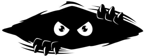 WeddHuis 1 Stück 3D Peeking Monster Cartoon Auto Aufkleber, Wasserdicht Graffiti Sticker, für Auto Autofenster Stoßstange Laptop Motorrad (Schwarz)