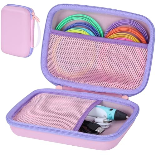 Peyyargo Dura Funda Protectora Compatible con The Italian Home Boligrafo 3D/MYNT3D Bolígrafo 3D/FreeSculpt 3D Pen/Filapen Boligrafo 3D/SCRIB3D P1 Boligrafo 3D(Rosa + Púrpura)