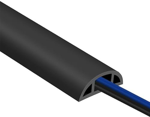 Gaine de câble de sol autocollante pour bureau, maison, usines, garages, intérieur et extérieur, cavité noire, 1 m x 30 mm