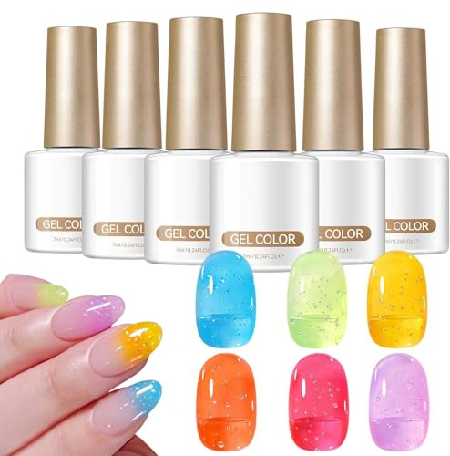 Bubbelgel för naglar Manikyrkosmetik med långvarig hållbarhet | Halvgenomskinlig nagelgel avsedd för kvinnor för Bröllop, Resor, Dejter, Sammankomster, Strandsemester, Pendling, ,