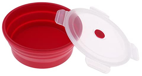 Milageto Bol Camping Silicone Pliable Bol Pliant Bol avec Couvercle Bol Alimentaire en Silicone Fonction Pliable Adapté pour Randonnée Camping