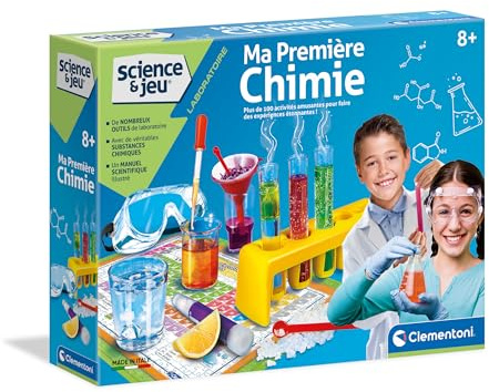 Clementoni | Ma Première Chimie – Kit Scientifique pour Enfants 8 Ans+ | 100+ Activités Éducatives | Jeu STEM | Puzzle Tableau Périodique | Activité Maison | Conçu en Italie