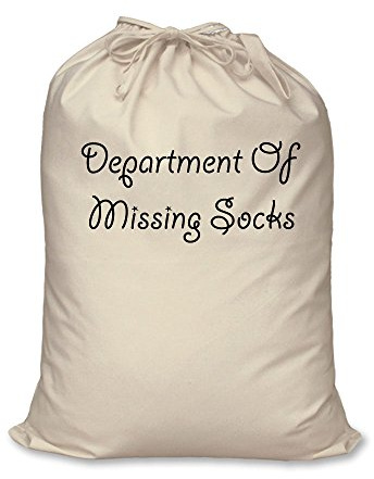 60 Second Makeover Limited Department Of Missing Socks Bag 100% Natural Cotton Home Storage Organisation Laundry Basket Washing Odd Socks Storage Utility Room Laundry Bags
