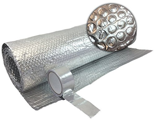 Yuzet 1.2m x 5m Multi-Purpose Double Aluminium Bubble Insulation Foil. Loft, Wall, Home, Caravan, Attic, Garage, Roofs