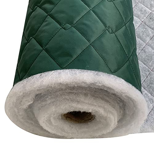 EU Fabrics - Quilted Waterproof Fabric - 23 Colours - 4oz - Outdoor Bedding - Jacket -Upholstery Fabric - Dress Clothing - Sold by The Meter. 150cm Wide - (Bottle Green)