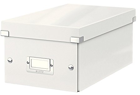 Leitz 6042 DVD Aufbewahrungsbox Click & Store mit Deckel (für DVDs/Weiß/5er Pack)