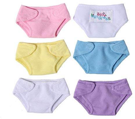 Baby Doll Toy 6 Pack Fabric Diapers, Pastels