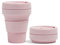 STOJO On-The-Go Collapsible Coffee Cup - 12oz / 355ml - Reusable & Foldable Silicone Travel Mug with Lid - Portable, Pocket Size - Dishwasher Safe - Carnation