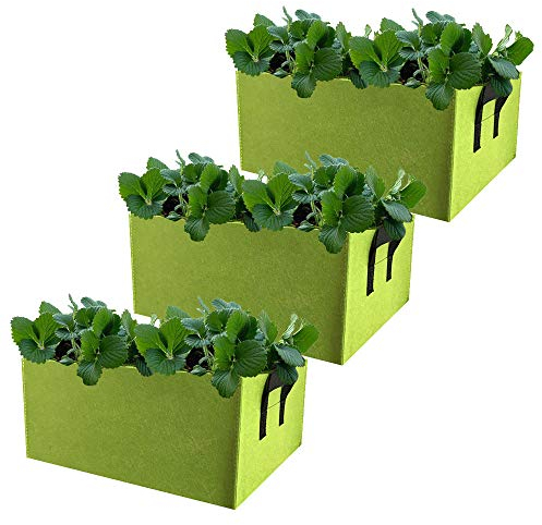 Mintice 3 Piezas Reutilizable Sac à plantes Bolsa de Cultivo de Plantas Vegetal Bolsa Cultivo Tela macetas Respirable hogar jardín para Patata, Tomate, Zanahoria Verde (40 * 30 * 20cm)