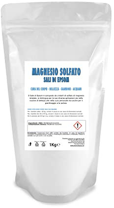 Magnesio Solfato o Sali di Epsom 1kg busta - Puro, senza Additivi.