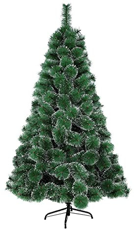 GREATOYAR Árbol de Navidad, Árbol de Navidad Artificial, Material PVC Aguja de Pino, Hogar Decoración para Navidad, con Soporte de Metálico, Fácil Montaje, Altura 150cm, Verde con Nieve