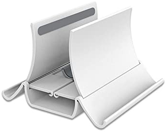 YdseozOA Gravity Vertical Notebook Stand - Adjustable Auto Shrink Width Gaming Laptop Bracket for All Models (White)