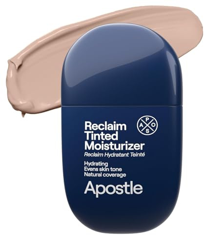 APOSTLE Reclaim Tinted Moisturizer for Men (11 Mobay) - Niacinamide, Vitamin E, Squalane, Hyaluronic Acid, Tinted Face Moisturizer For Men. Hydrates, Evens Skin Tone, Reduces Fine Lines, 1 Fl. Oz.
