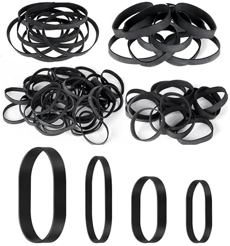 80pcs Tactical Rubber Bands, 4 Sizes Extra Wide Thick Heavy Duty Large Elastic Natural Rubber Bands for Home School Office Industrial Camping (Black)