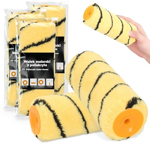 3x Rodillo de Pintura 18 cm Recambio Pintura Superficies Fachadas Techos Paredes Pared Antigoteo Antisalpicaduras Material De Pintor Lacado Renovación Robusto