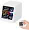 Chatthen Wetterstation Wlan, Weather Stations mit Temperatur, Luftfeuchtigkeit, Wetter, Windgeschwindigkeitt, Geeignet für Schreibtischdekoration im Büro, Deko Aesthetic 3.5 * 4.8 * 4cm Weiß