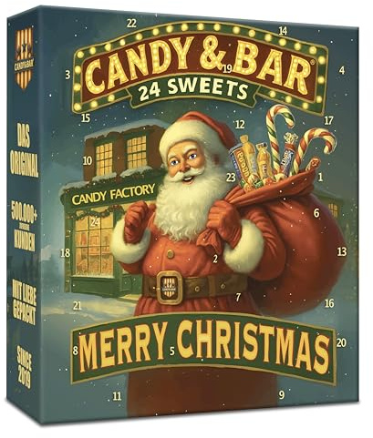 Calendario dell'Avvento USA XXL 2025 | 24 diversi dolciumi americani in formato originale | Esclusiva confezione regalo natalizia con cioccolato Hershey's e altri dolciumi americani | Candy & Bar®