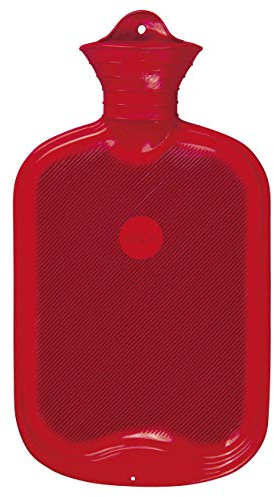 Gummi-Wärmflasche, Halblamelle, 2l, rot