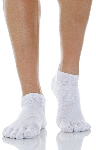 Relaxsan 650CS (Bianco 2/S) Calzini con dita Uomo Donna, Fantasmini, Senza Elastico, Piedi Diabetici, Traspiranti, Cotone e Argento