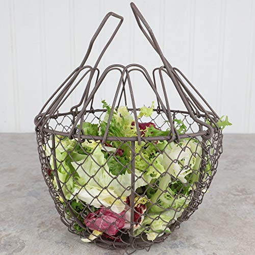 Rustic Wire Salad Shaker Traditional Metal Salad Spinner Country Kitchen Accessory (CK96)