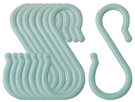 sourcing map 8 Pack S Shaped Hooks Plastic Hanger for Kitchen Bathroom Closet Holder Pots and Pans Cups Utensils Coats Towels Hanging Light Blue
