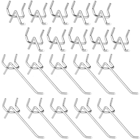 20 Ganchos para Tablero Perforado, 10 cm y 5 cm de Longitud, Accesorios para Tablero Perforado, Ganchos para Tablero Perforado, para Tienda de Exhibición al por Menor, Supermercado, Manualidades