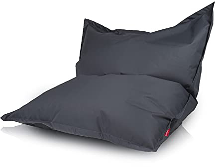 Ecopuf - Sako sittsäck för utomhusbruk - Beanbag för rummet - Stilren tygkudde - Relaxfåtölj - Storlek S - 140x100 - Grå Nc16