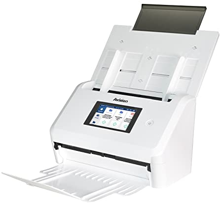 Avision AN335WL Stand-Alone A4 Dokumenten Scanner mit Bildprozessor VM3 I 10 92cm (4 3) Touch Display 40ppm/80ipm 50 Seiten ADF USB 3.2 WLAN Ethernet Scan to USB ISIS/Twain Treiber Weiss
