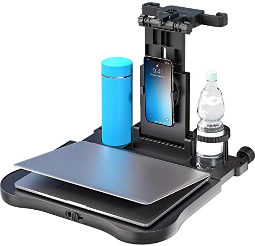 Beenle-Icey Car Backseat Tray Foldable Seat Back Laptop Desk Stable Auto Back Seat Organizer Vehicle Eating Food Table with Swivel Cup Phone Holder Passenger Travel Tray