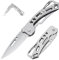 Aoelgoo 2 Stück Taschenmesser Klappmesser, Schlüsselanhänger Minimesser, EDC Messer für Outdoor Camping (Silber)