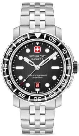 Swiss Military Hanowa SMWGH0001702 Black Marlin Herrenuhr mit Edelstahlband 20 ATM