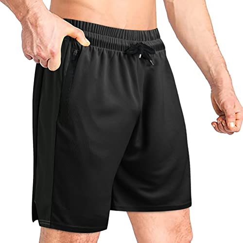 Wishing Summer Cloth Mesh atmungsaktiv Farbe Fitness Matching Sportshorts Herren Herrenhose Ballett Trikot (Black, M)