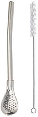 Cucchiaio di paglia - Filtro in acciaio inox cannucce filtro per bere, multifunzione, sicuro, con cucchiaio filtrato, cannuccia per bevande da tè sfuse zuppa di caffè