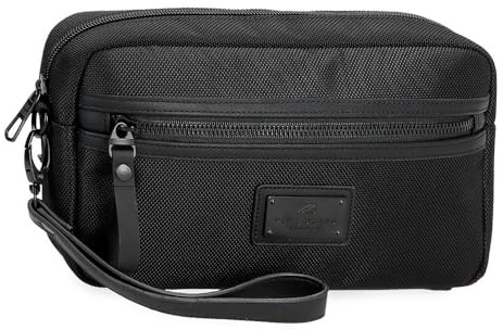 Pepe Jeans Blackmore Bolso de Mano Negro 24,5x15x6 cms Poliéster con detalles en Piel Sintética 2,21L by Joumma Bags