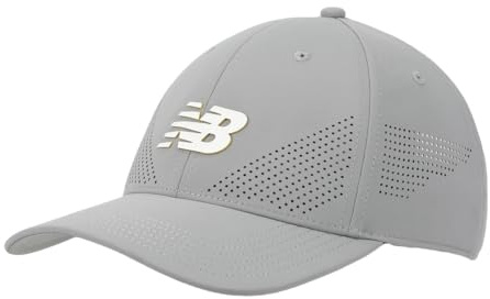 New Balance Adult Unisex Gray 6 Panel Stretchable Performance Workout Gym Running Mesh Adjustable Hat