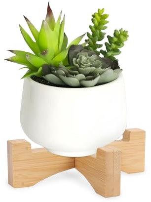 Lollanda Short Plant Stand Wooden, Small Flower Pot Stand Wood, Flower Pot Holders Plant Stand Planter (11.2CM)
