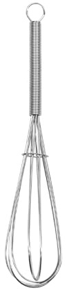 Digead Mini Wire Whisk, 8 Inch Small Whisk for Cooking - Ergonomic Spiral Handle, 304 Stainless Steel - Ideal for Whisking, Beating, Blending & Mixing Sauces - Silver