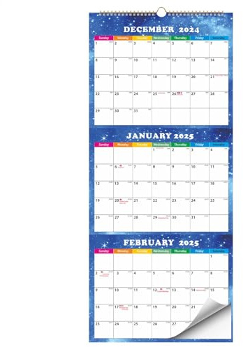 Calendario Da Vista Da 3 2025 - Calendario Da Parete Marzo 2025-2026, Calendario Verticale Accademico Da 3, 3 Planner Separati, Calendario Da Parete 2025 3 |