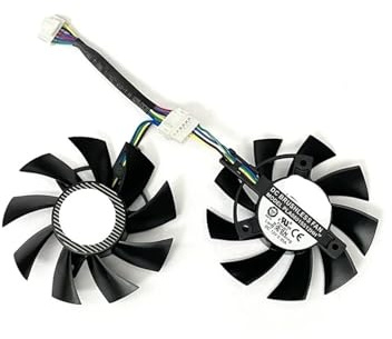 yaoqijie Ventilador de refrigeración 75 mm FD8015U12D 1660 for tarjeta gráfica Ti 2060 TUF GAMING OC PLA08015S12HH T128015SU lasting(Black 2-Fan PLA)