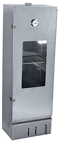 Horno para ahumar macizo, remachado de 1,2 m de alto, en acero inoxidable, fabricación alemana, con muchos accesorios (sin calefacción adicional)