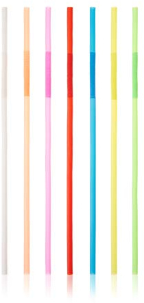 True Ultra Bendy Straw Disposable Flexible Long Plastic Straws for Cocktails Smoothies Iced Coffee, Home Bar, Party Supplies, Set of 50, Multicolor