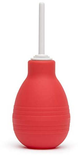 Lovehoney Red Anal Douche Enema Bulb with Slim Nozzle - 225ml - 2.5 inch