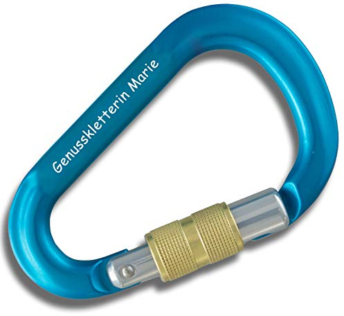 3Dglas Karabiner HMS mit Gravur | Stubai Pro | Türkis