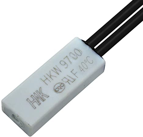 Lumonic Interrupteur thermique 40°C Contact NO 250V 5A Câble Interrupteur de température thermostat HKW9700 Bimétal Protection thermique