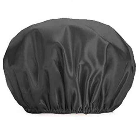 Bonnet de douche imperméable double couche réutilisable pour cheveux, bonnet de douche EVA de protection des cheveux avec bande élastique, accessoires de bain (Noir)