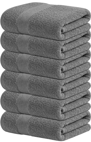 Infinitee Xclusives 100% Cotton Hand Towels for Bathroom - 6 Pack | Ultra Soft, Absorbent & Quick-Drying |16x28 inches| Luxury Hand Towel Set |600 GSM| Gym, Shower, Spa & Hotel Use